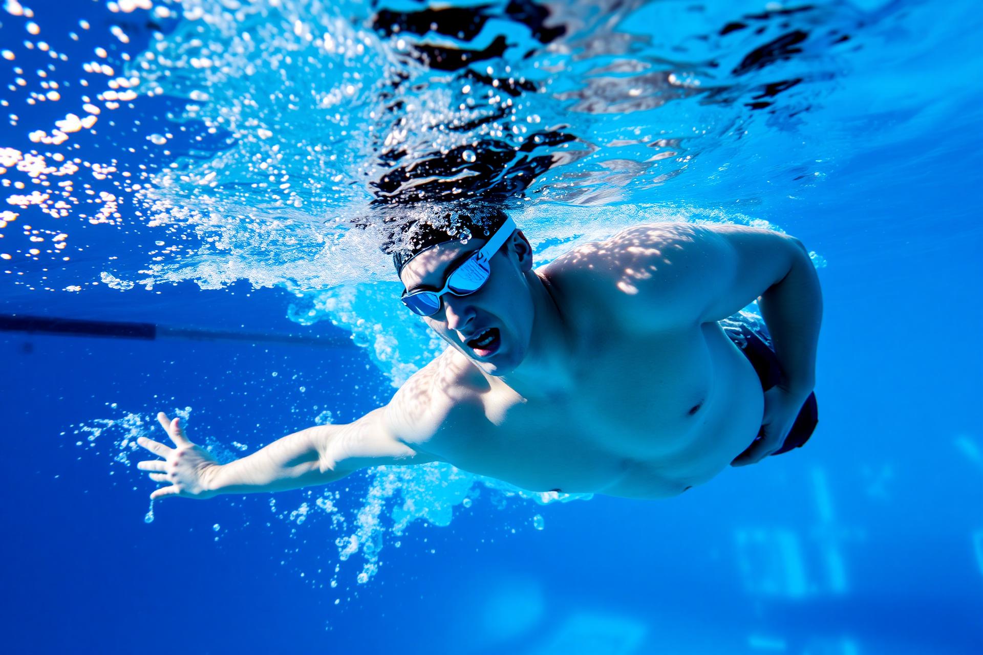 Nadador profissional em piscina